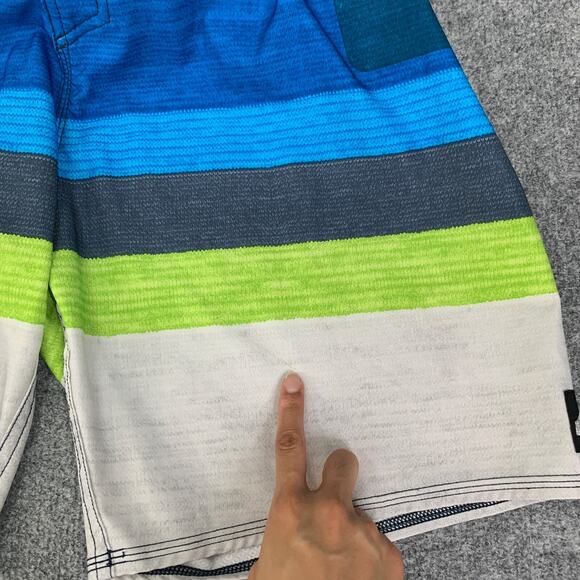 Quiksilver Board Shorts Mens 36 Drawstring Striped Pockets Beach Swim Surfing - Picture 6 of 10